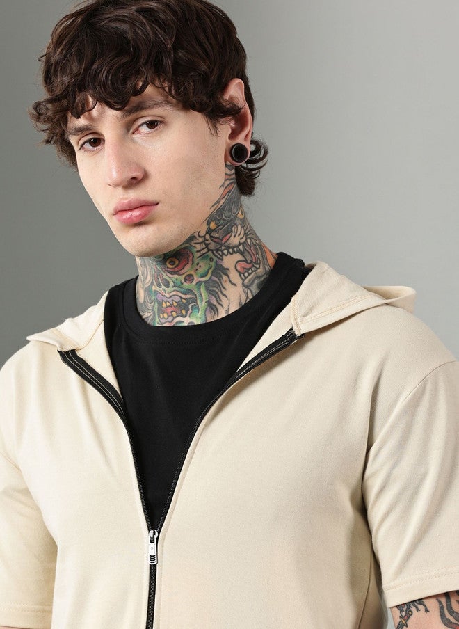 Own The Looks Own The Look Men Hooded Pure Cotton T-shirt - Image 2